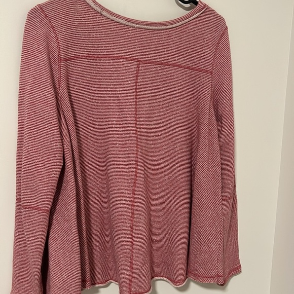 Free People Pink Striped Long Sleeve Sweater Top Loungewear Comfy Size Small - Picture 3 of 3